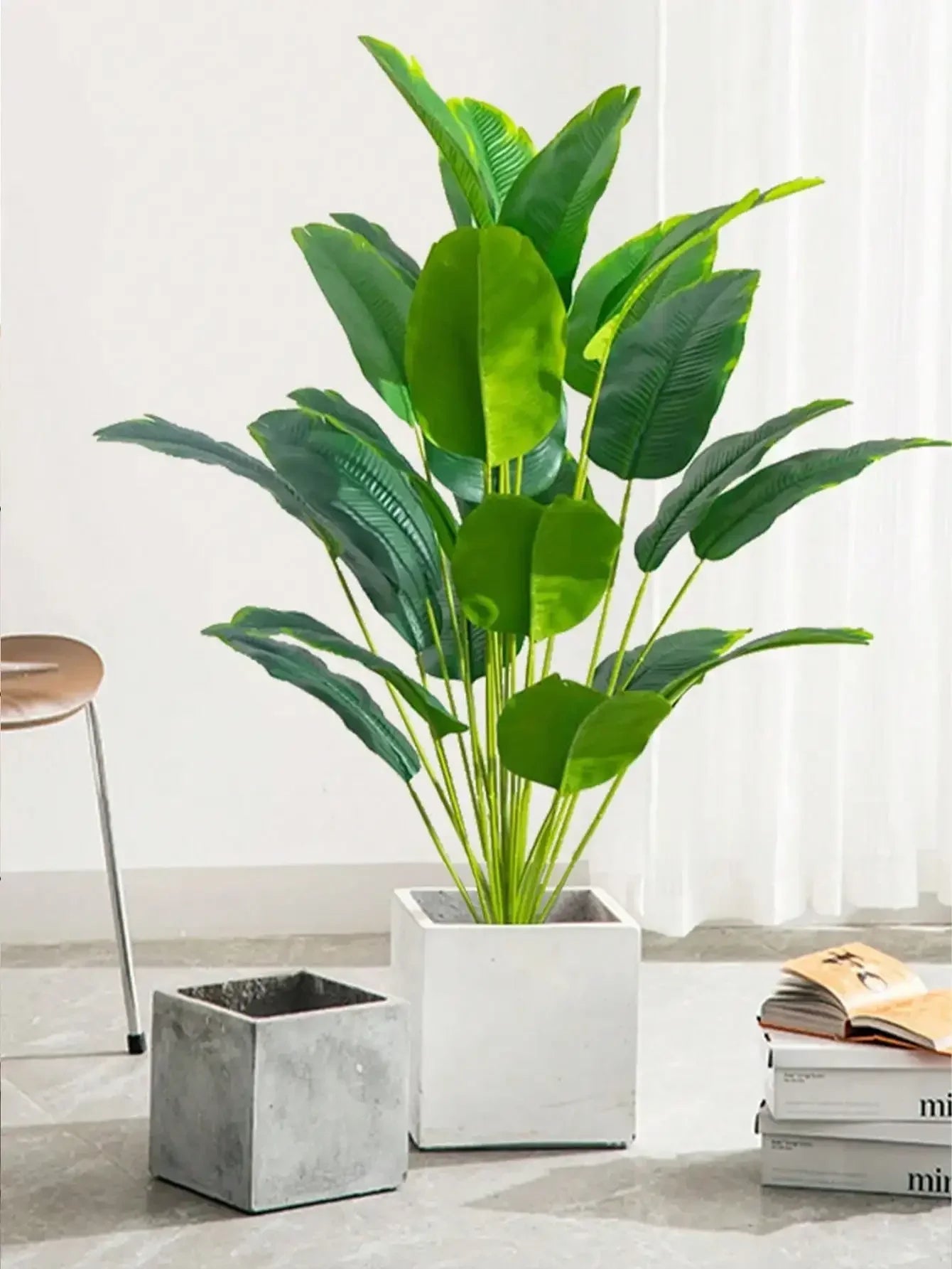 Artificial Plants Large Tropical Palm Tree Fake Banana Plants Leaves Real Touch Plastic Monstera Plant for Home Garden Decor