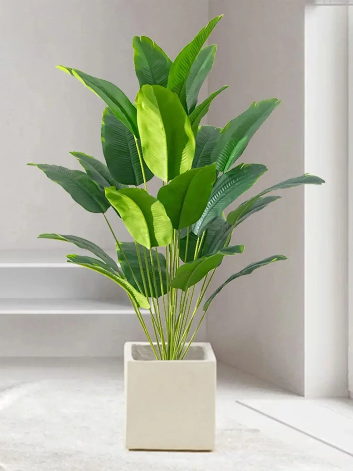 Artificial Plants Large Tropical Palm Tree Fake Banana Plants Leaves Real Touch Plastic Monstera Plant for Home Garden Decor