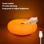 Charger l&#39;image dans la galerie, Bauhaus table lamp USB plug bedroom bedside lamp living room dining room decoration donut ambient light
