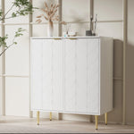 Charger l&#39;image dans la galerie, 2 Doors Dresser Hallway Cabinet living room Bathroom Bedroom Plated Feet Handle Floral Pattern Lacquered Sideboard
