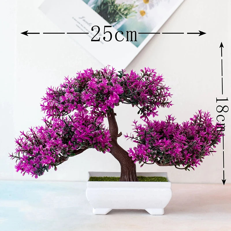 Artificial Plants Bonsai Small Tree Pot Fake Plant Flowers Potted Ornaments For Garden Decor Home Room Table Decor