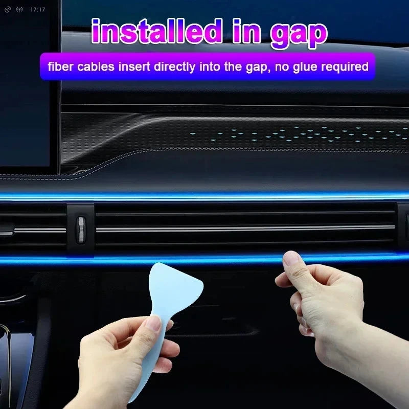 2/3/4/5M RGB Car Interior Ambient LED Light Strip Invisible USB Fiber Optic Atmosphere Lamp Support APP Control