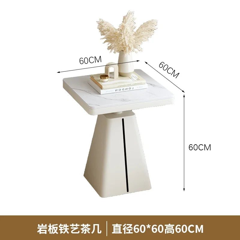 Aesthetic European Style Night Table Minimalist White Trendy Small Apartment Nightstand Slate Cream Wind Comodini Home Furniture