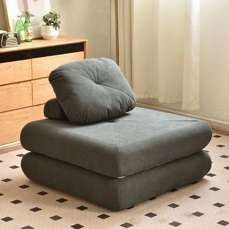 Nordic Single Sofa Small-sized Dual-use Tatami for Modern Living Room Bedroom Leisure Chairs Comfortable Furniture 60x60x40cm