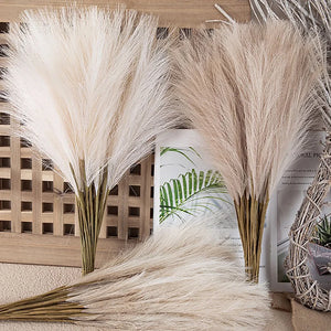 10pcs Artificial Reed Ins Wind Bouquet Imitation Flowers Bohemian Home Living Room Decor Fake Reed Christmas Wedding Decoration