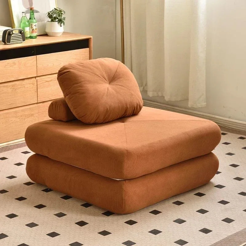 Nordic Single Sofa Small-sized Dual-use Tatami for Modern Living Room Bedroom Leisure Chairs Comfortable Furniture 60x60x40cm