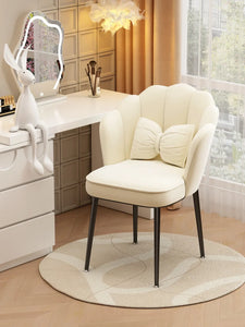 Warming Makeup Chair Velvet Accent Chair Shell Shape Vanity Chairs with Metal Legs Height Adjustable living room dining room