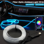 Charger l&#39;image dans la galerie, 2/3/4/5M RGB Car Interior Ambient LED Light Strip Invisible USB Fiber Optic Atmosphere Lamp Support APP Control
