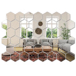 Charger l&#39;image dans la galerie, 45pcs Mirror Wall Sticker, Hexagon Wall Art Sticker, DIY Household Decorative Tiles Sticker
