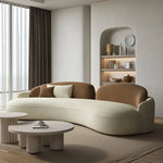 Charger l&#39;image dans la galerie, Unusual Curved Sofa Nordic Mid Century Full Body Light Luxury Large Couch Foam Sponge Relax Canape Salon Living Room Furniture
