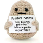 Charger l&#39;image dans la galerie, New Positive Energy Potato Hug Pocket Mini Handmade Plush Wool Knitting Doll with Card Funny Christams Gift Home Room Decoration
